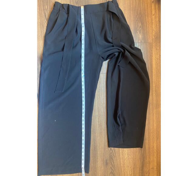 EUC Lululemon Noir Career Wide Leg tie Waist black pant sz: 12 - Picture 10 of 16